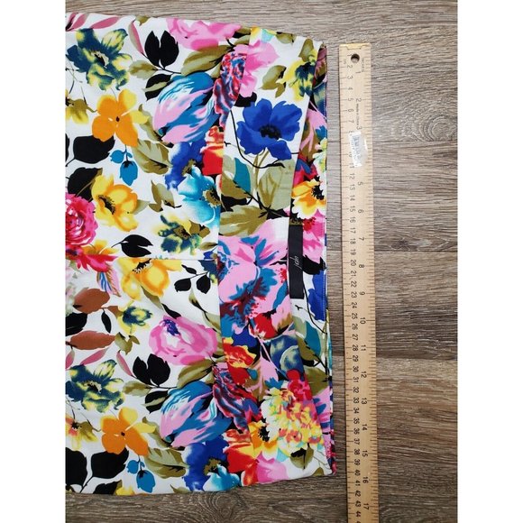 up! Floral Multicolor Stretch Women's 12 Dress Pants Tapered High Rise - Picture 3 of 12